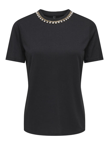 Only bamboo top t-shirt da donna nero