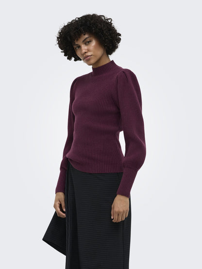 Only katia highneck maglia da donna bordeaux