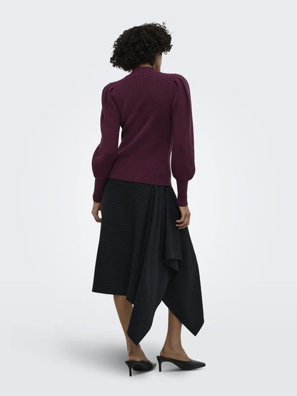 Only katia highneck maglia da donna bordeaux