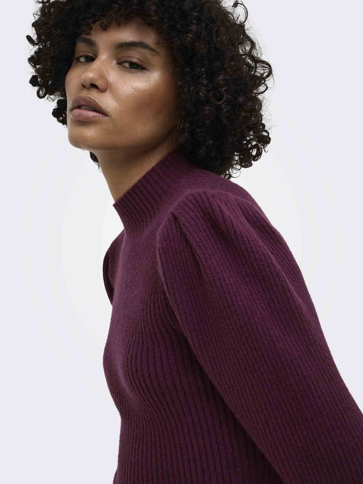 Only katia highneck maglia da donna bordeaux
