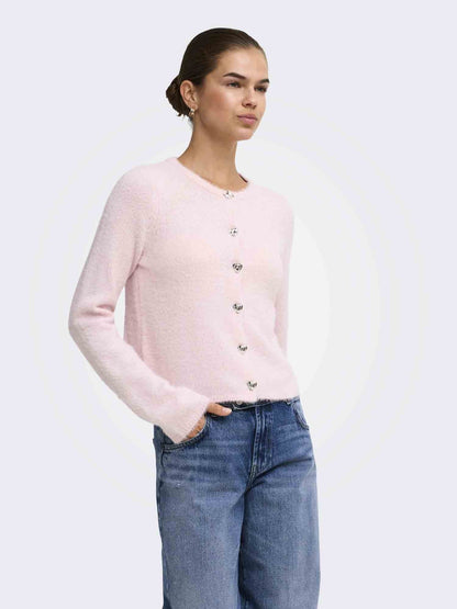 Only kerry cardigan maglia da donna rosa