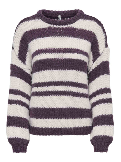 Only nordic maglia da donna viola-bianco