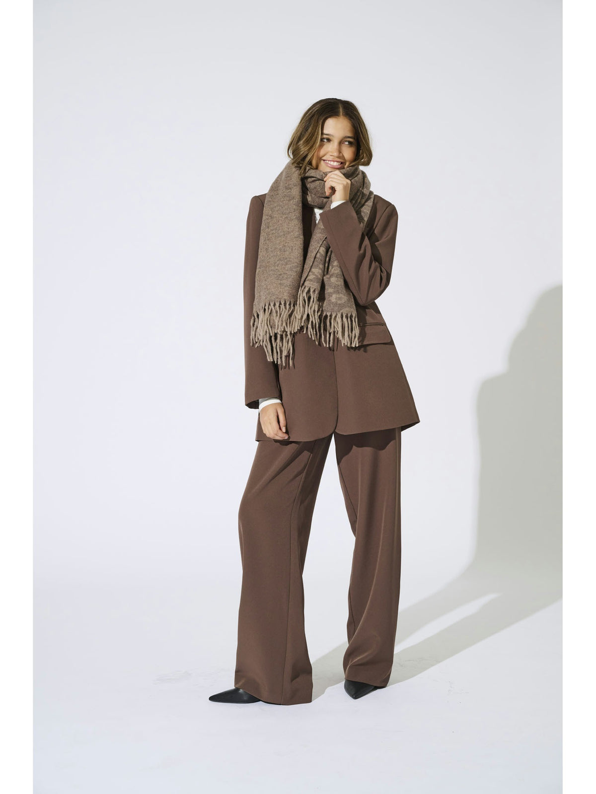 Only clarisa scarf sciarpa da donna caffe'