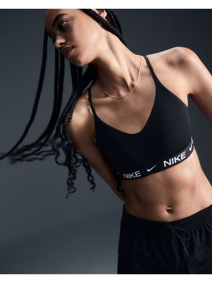 Nike indy light supp bra training da donna nero