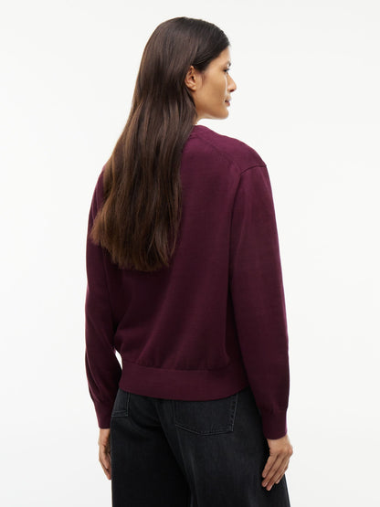 Tommy jeans ess.crew maglia da donna bordeaux