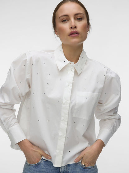 Vero moda nona camicia da donna bianco
