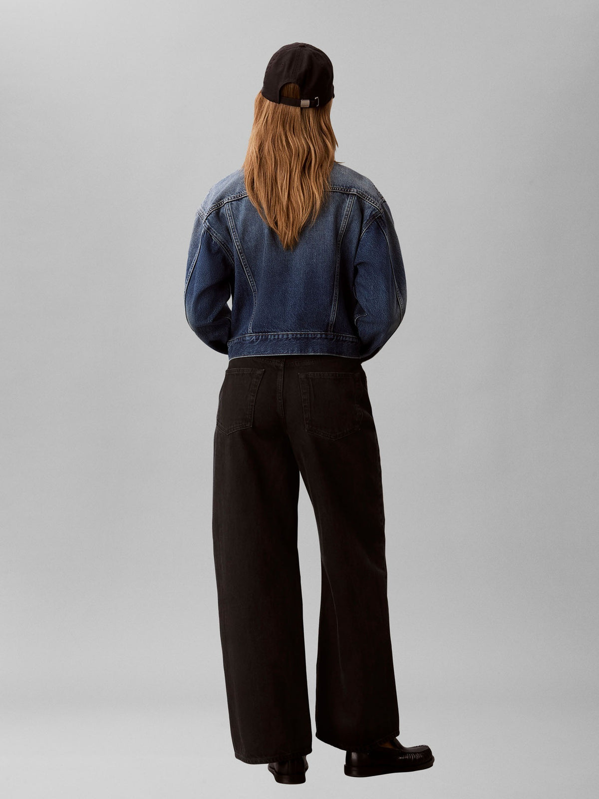 Ck wide leg jeans da donna denim black