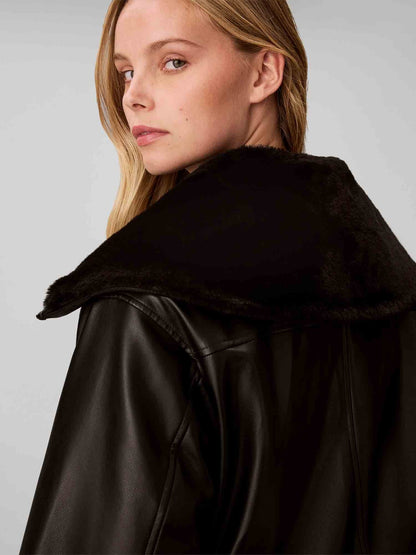 Ck faux leather giubbino da donna nero