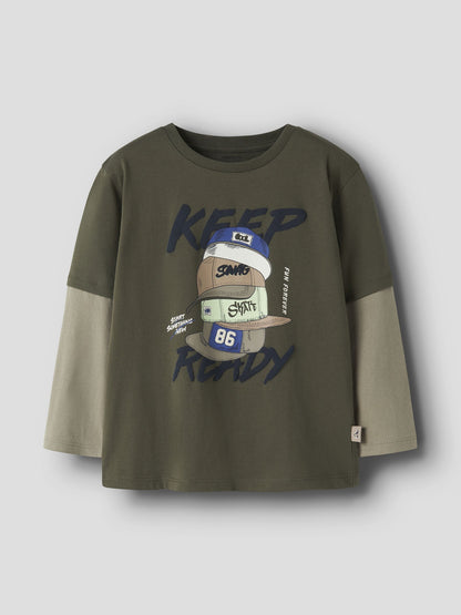 Name it niam t-shirt da bambino/a oliva
