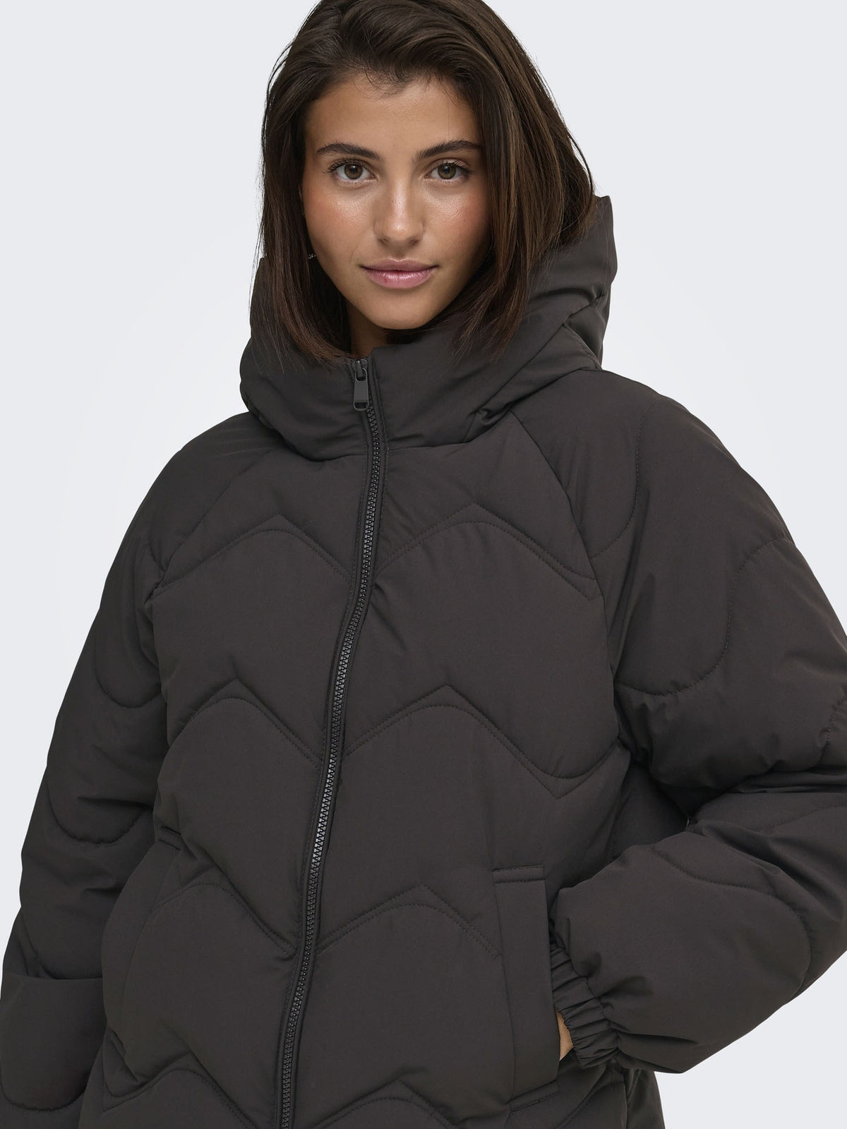 Jdy power puffer giubbino da donna cioccolato