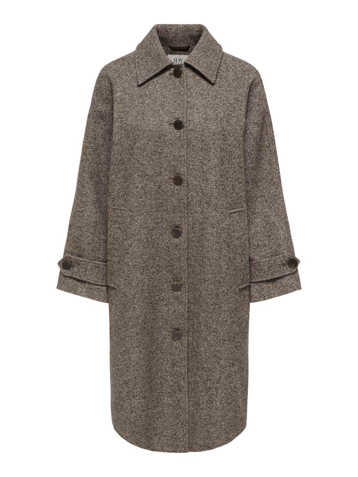 Jdy vinga long cappotto da donna cioccolato