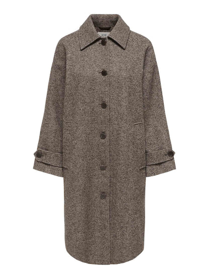Jdy vinga long cappotto da donna cioccolato
