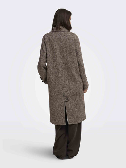 Jdy vinga long cappotto da donna cioccolato