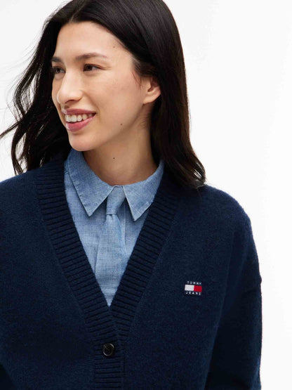 Tommy jeans fluffy maglia da donna blu