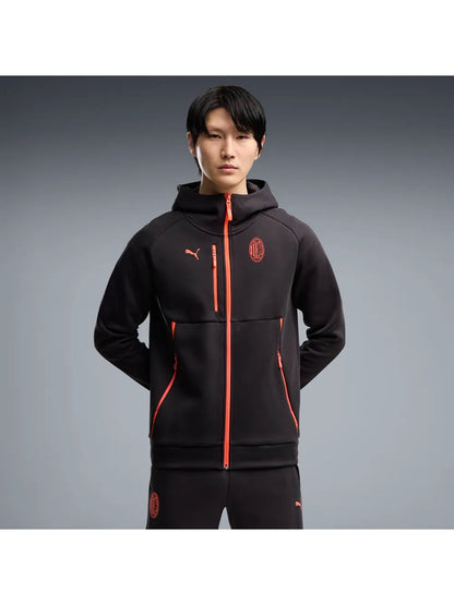 Milan felpa players calcio da uomo nero rosso