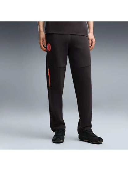 Milan pantalone home calcio da uomo nero rosso