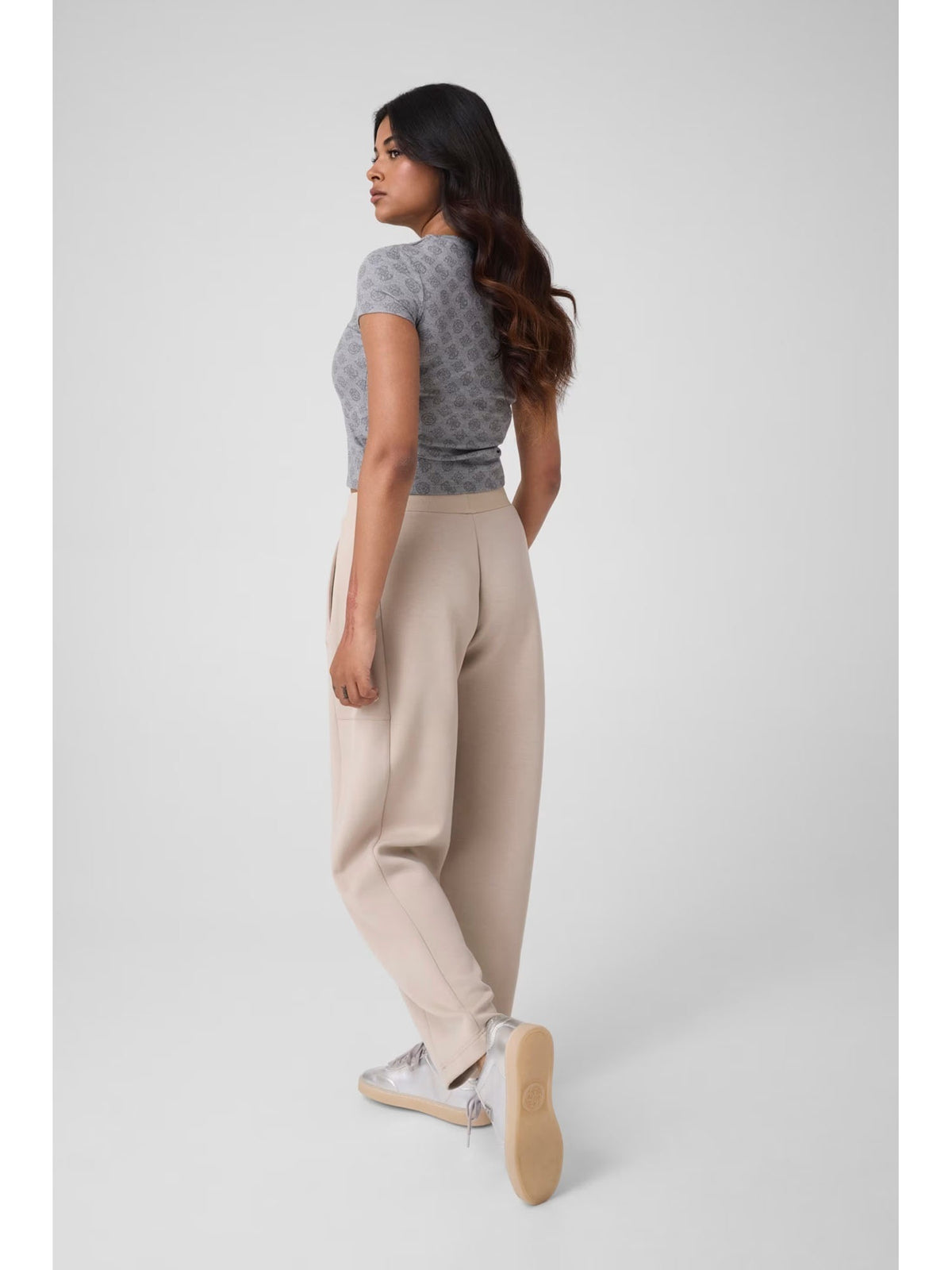 Guess brianna barrel pantalone da donna beige