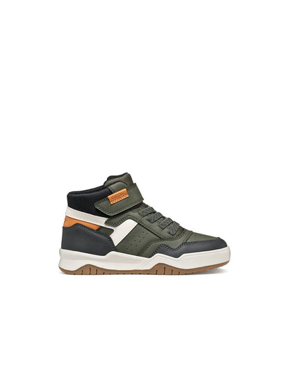 Geox perth boy strappo jr da bambino/a verde militare