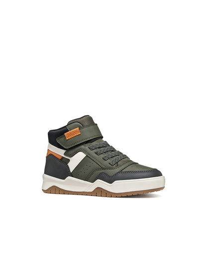 Geox perth boy strappo jr da bambino/a verde militare