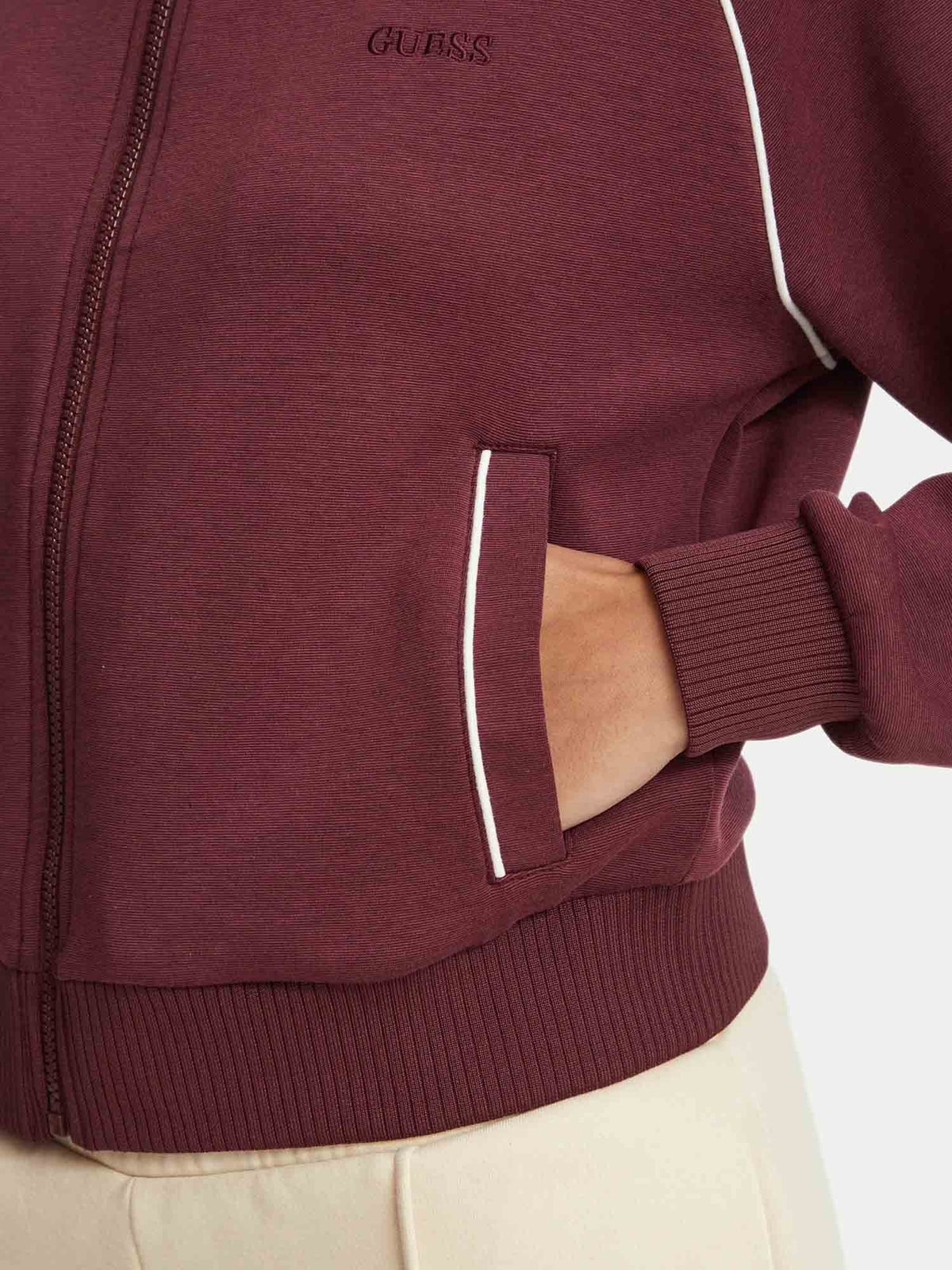 Guess sibilla fullzi felpa da donna bordeaux
