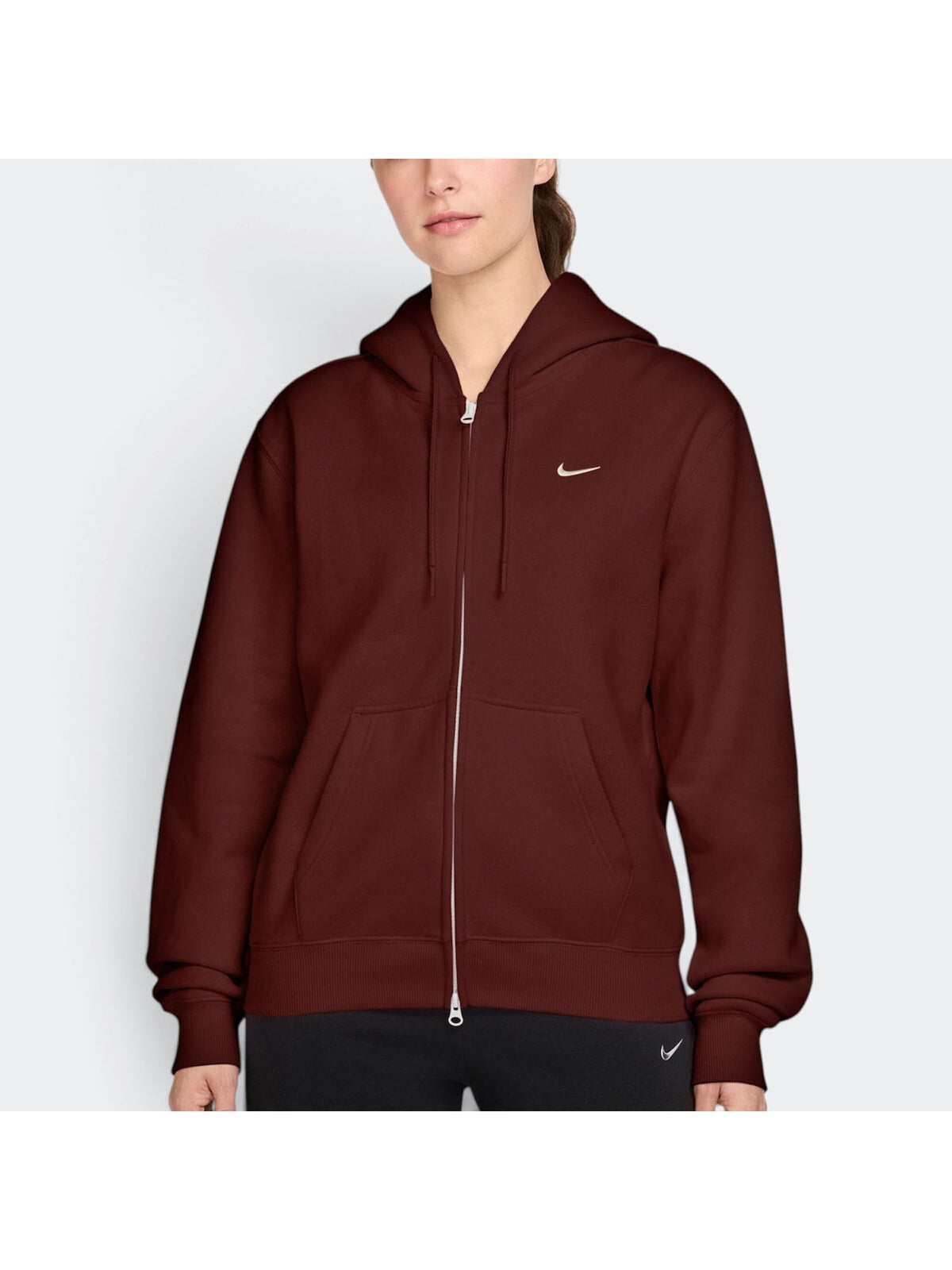 Nike felpa studio fl da donna bordeaux
