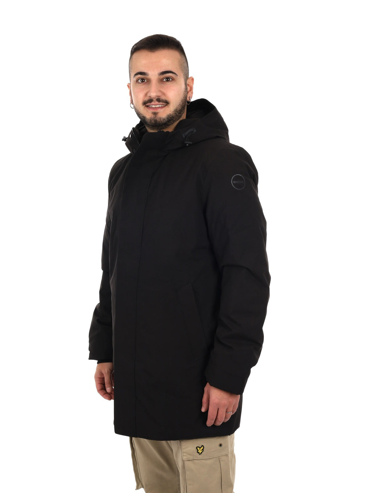 Geox spherica long giaccone da uomo nero