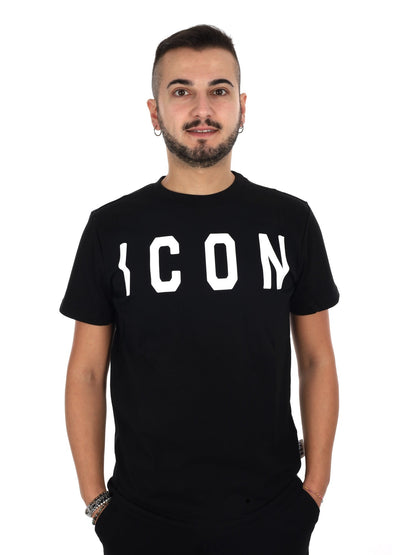 Icon t-shirt mm da uomo nero-bianco