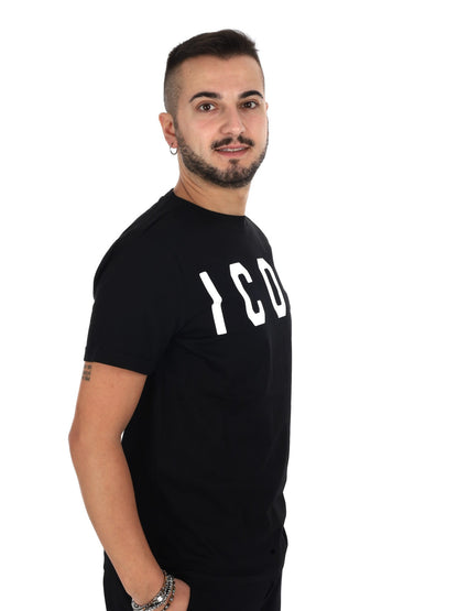 Icon t-shirt mm da uomo nero-bianco