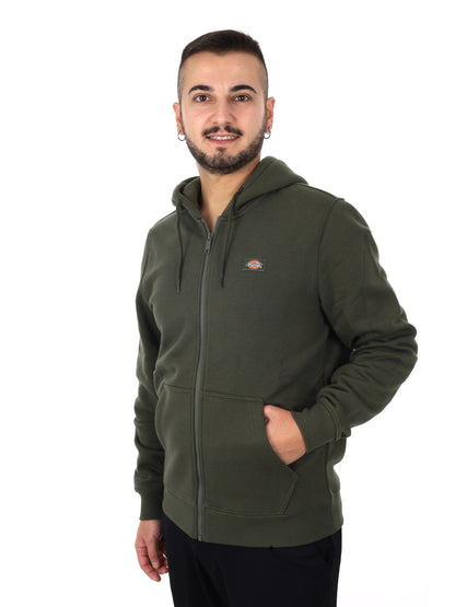 Dickies oakport zip felpa da uomo verde militare