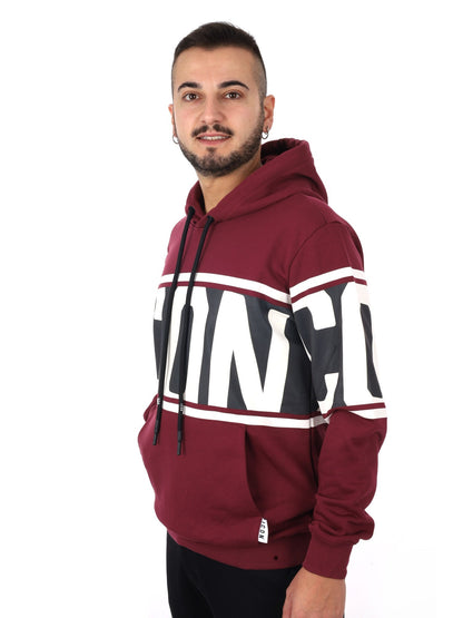 Icon felpa cappuccio da uomo bordeaux