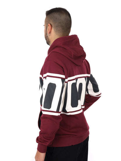 Icon felpa cappuccio da uomo bordeaux