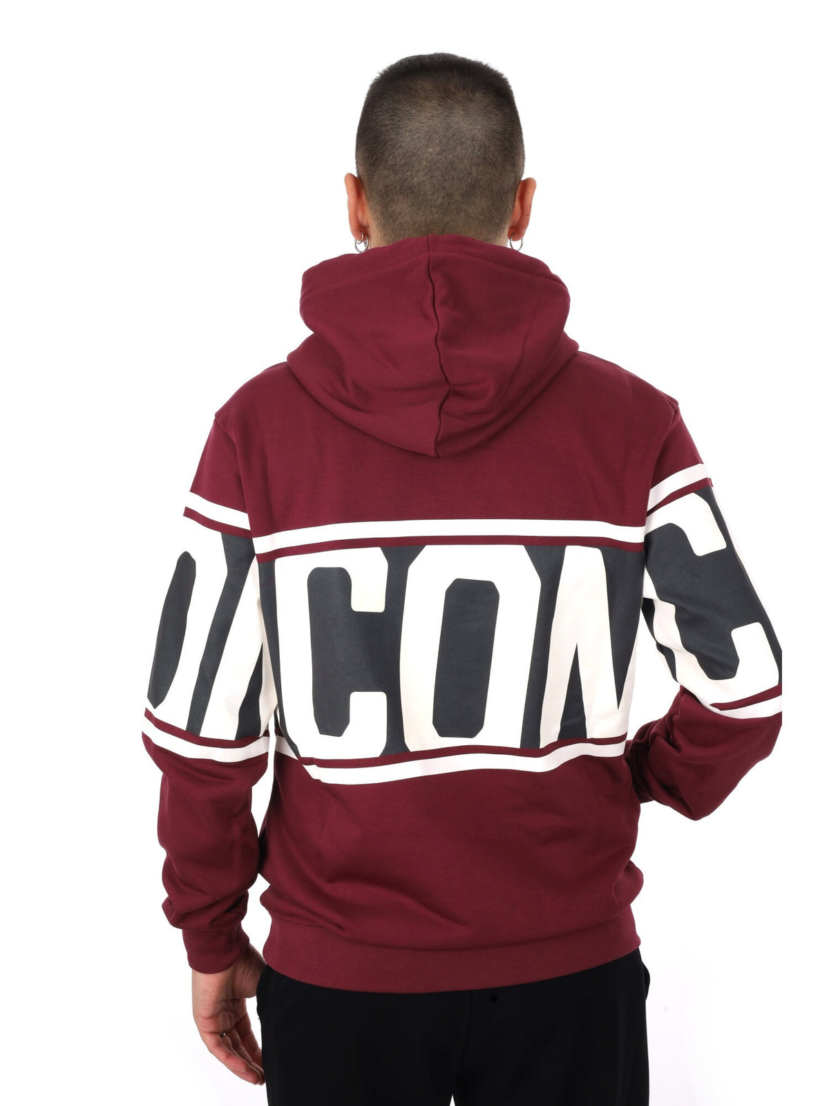 Icon felpa cappuccio da uomo bordeaux