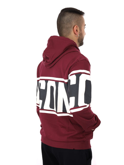 Icon felpa cappuccio da uomo bordeaux