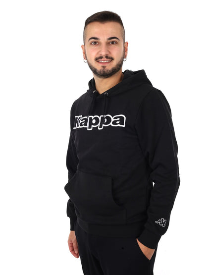 Kappa korpo dafers felpa da uomo nero-bianco