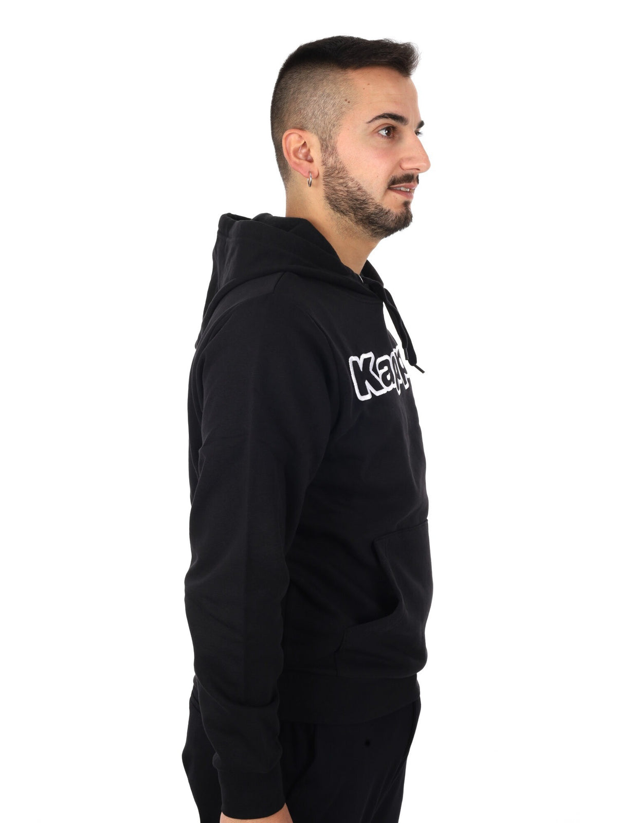 Kappa korpo dafers felpa da uomo nero-bianco