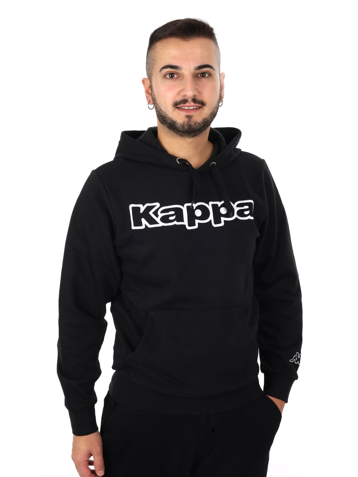 Kappa korpo dafers felpa da uomo nero-bianco