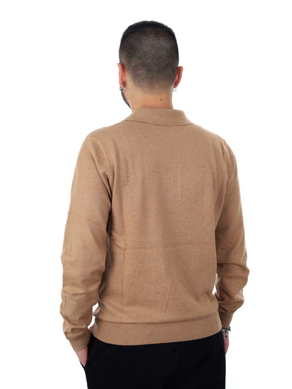 SUN68 maglia polo da uomo cammello