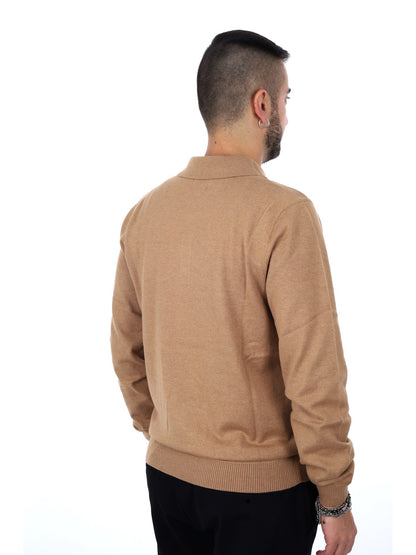 SUN68 maglia polo da uomo cammello