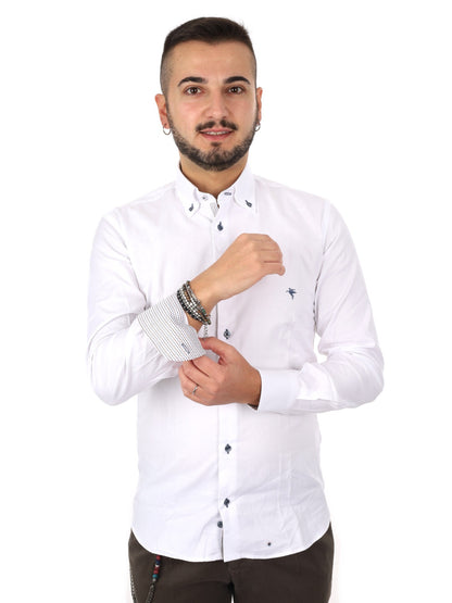 Fb camicia oxford da uomo bianco