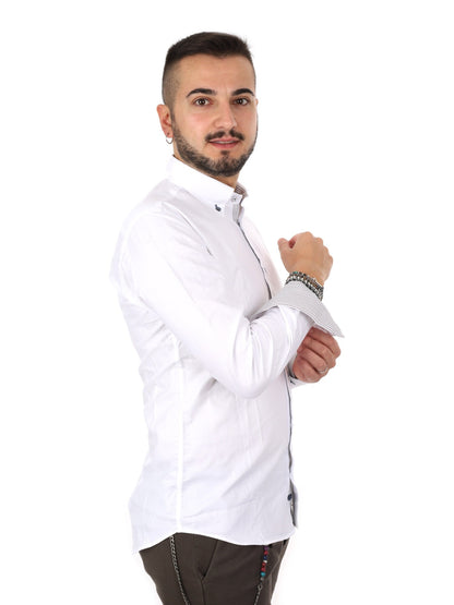Fb camicia oxford da uomo bianco