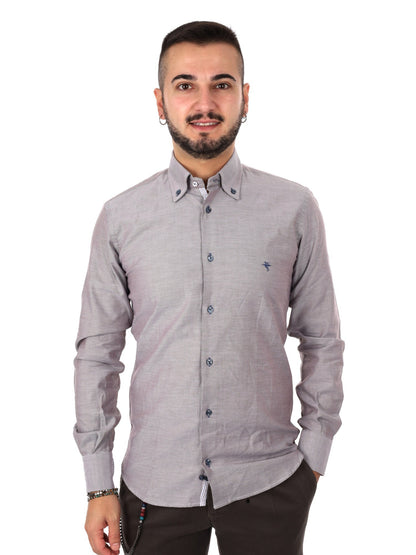 Fb camicia oxford da uomo fango