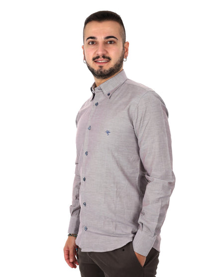 Fb camicia oxford da uomo fango