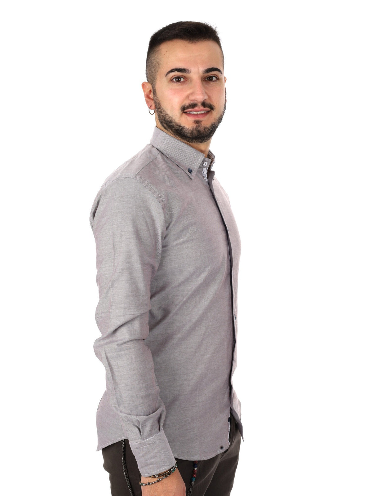 Fb camicia oxford da uomo fango