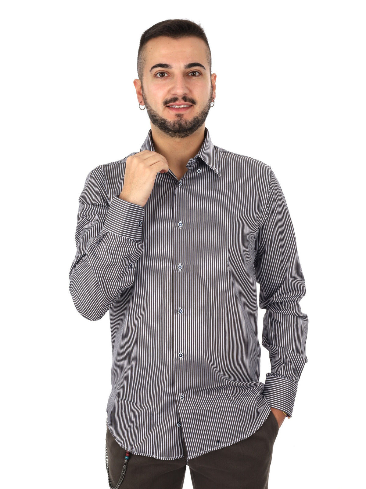 Fb camicia bd da uomo marrone