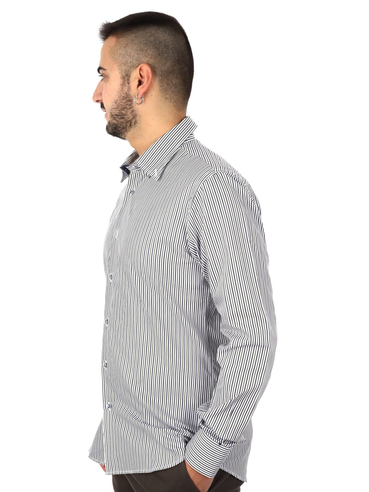 Fb camicia bd da uomo bianco-verde
