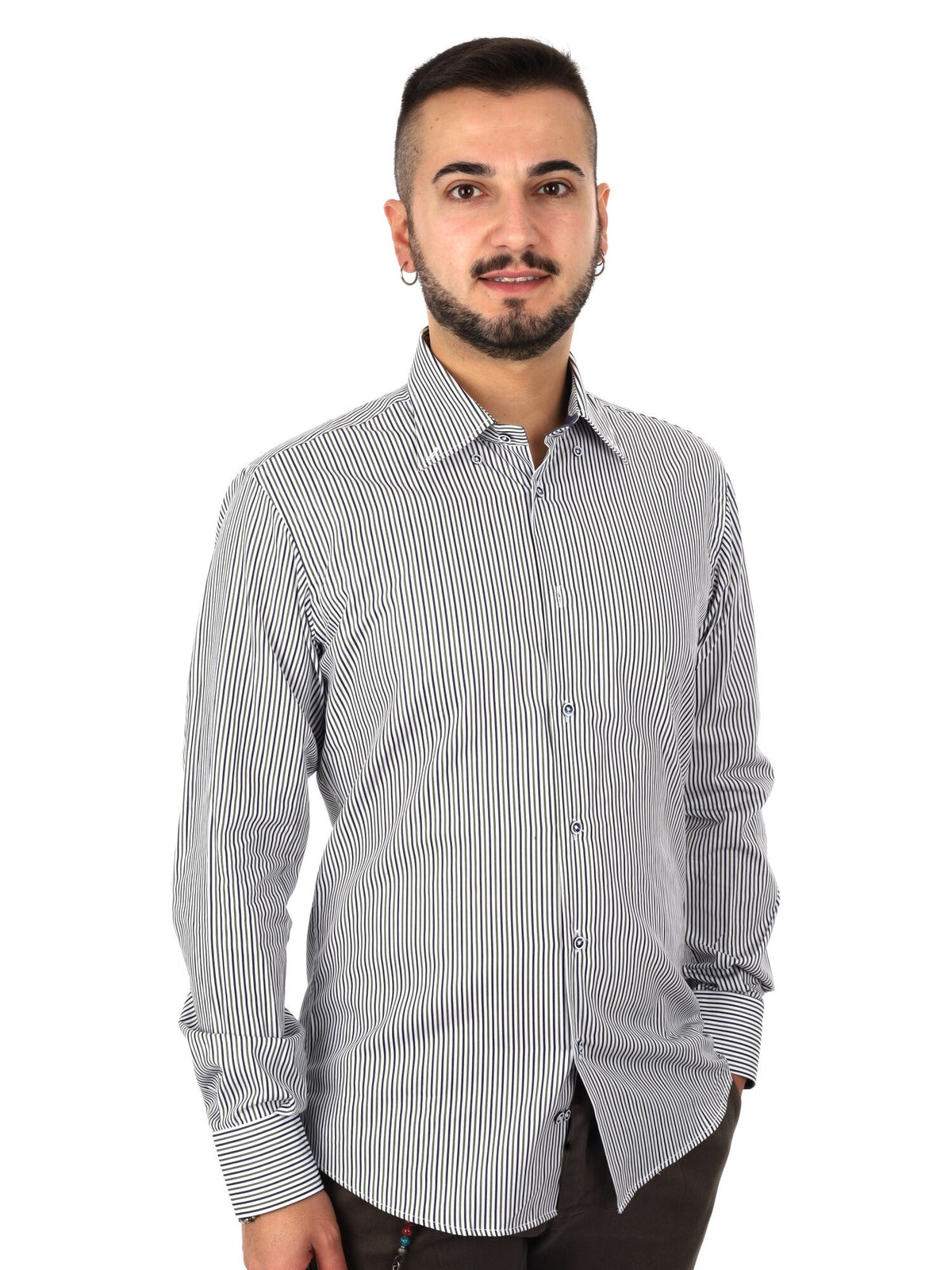 Fb camicia bd da uomo bianco-verde