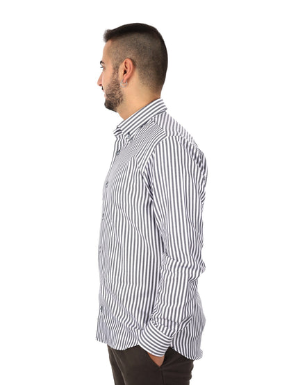 Fb camicia bd da uomo bianco-blu