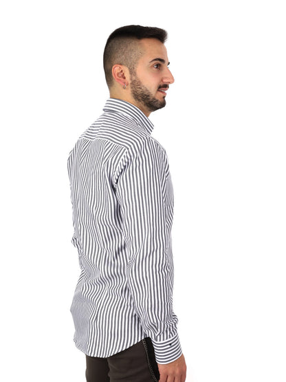 Fb camicia bd da uomo bianco-blu
