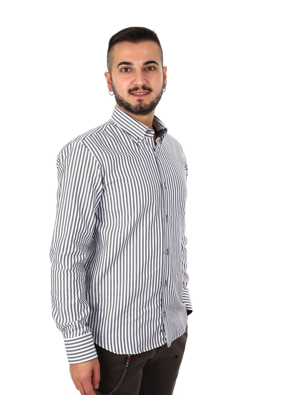 Fb camicia bd da uomo bianco-blu