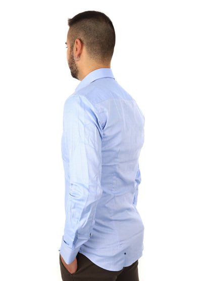 Fb camicia oxford da uomo azzurro